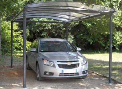 Abri voiture carport en métal galavanisé ou aluminium peint pour 1 voiture